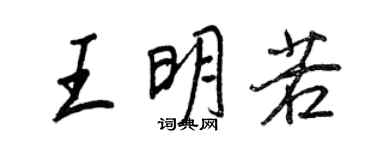 王正良王明若行書個性簽名怎么寫