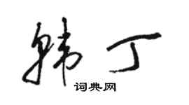 駱恆光韓丁草書個性簽名怎么寫