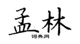 丁謙孟林楷書個性簽名怎么寫