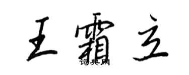 王正良王霜立行書個性簽名怎么寫