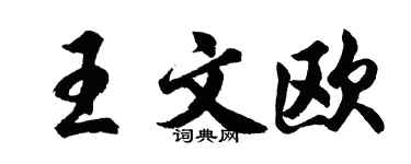 胡問遂王文歐行書個性簽名怎么寫