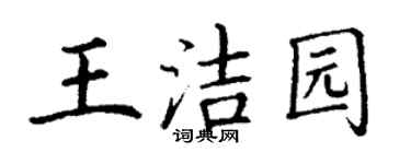 丁謙王潔園楷書個性簽名怎么寫