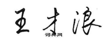 駱恆光王才浪行書個性簽名怎么寫
