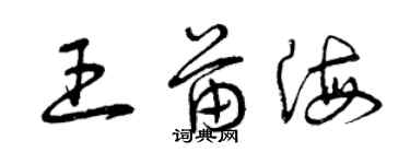 曾慶福王苗海草書個性簽名怎么寫