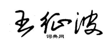 朱錫榮王征波草書個性簽名怎么寫