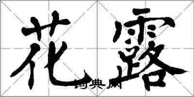 翁闓運花露楷書怎么寫