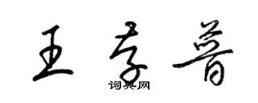 梁錦英王存普草書個性簽名怎么寫