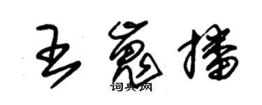 朱錫榮王嵬播草書個性簽名怎么寫