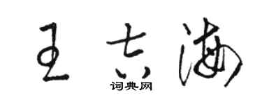 駱恆光王吉海草書個性簽名怎么寫