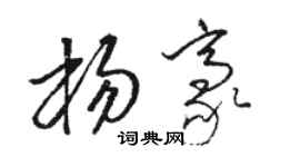駱恆光楊豪草書個性簽名怎么寫