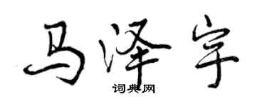 曾慶福馬澤宇行書個性簽名怎么寫