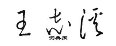 駱恆光王志溪草書個性簽名怎么寫