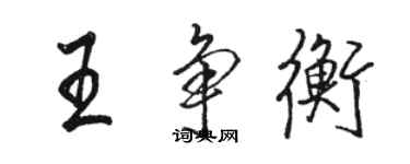 駱恆光王爭衡行書個性簽名怎么寫