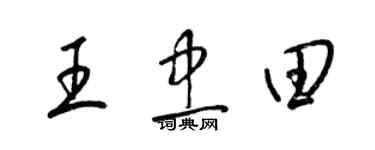 梁錦英王忠田草書個性簽名怎么寫