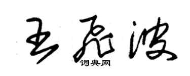 朱錫榮王飛波草書個性簽名怎么寫