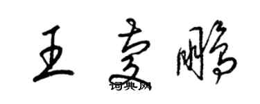 梁錦英王慶鵬草書個性簽名怎么寫