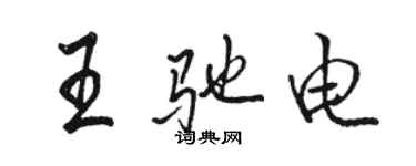 駱恆光王馳電行書個性簽名怎么寫