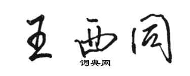 駱恆光王西同行書個性簽名怎么寫