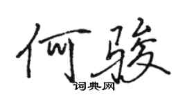 駱恆光何駿行書個性簽名怎么寫