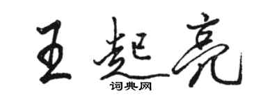 駱恆光王起亮行書個性簽名怎么寫