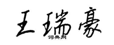 王正良王瑞豪行書個性簽名怎么寫