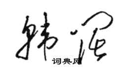 駱恆光韓闊草書個性簽名怎么寫