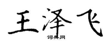 丁謙王澤飛楷書個性簽名怎么寫