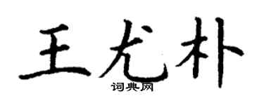 丁謙王尤朴楷書個性簽名怎么寫