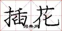 龐中華插花楷書怎么寫