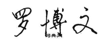 駱恆光羅博文行書個性簽名怎么寫