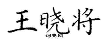 丁謙王曉將楷書個性簽名怎么寫