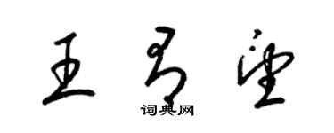 梁錦英王有望草書個性簽名怎么寫