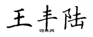 丁謙王豐陸楷書個性簽名怎么寫