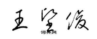 梁錦英王堅俊草書個性簽名怎么寫