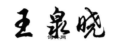 胡問遂王泉曉行書個性簽名怎么寫