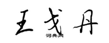 王正良王戈丹行書個性簽名怎么寫