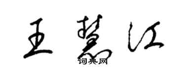 梁錦英王慧江草書個性簽名怎么寫