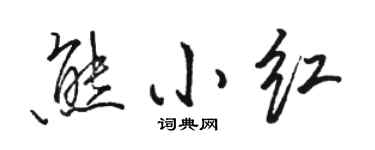 駱恆光熊小紅行書個性簽名怎么寫