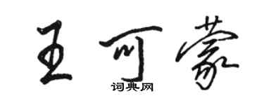 駱恆光王可蒙行書個性簽名怎么寫