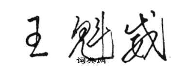 駱恆光王魁威草書個性簽名怎么寫