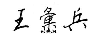 王正良王匯兵行書個性簽名怎么寫
