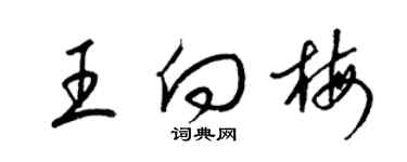 梁錦英王向梅草書個性簽名怎么寫