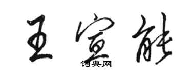 駱恆光王宣能行書個性簽名怎么寫