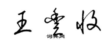 梁錦英王豐收草書個性簽名怎么寫