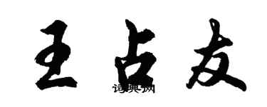 胡問遂王占友行書個性簽名怎么寫