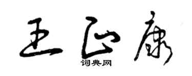 曾慶福王正康草書個性簽名怎么寫
