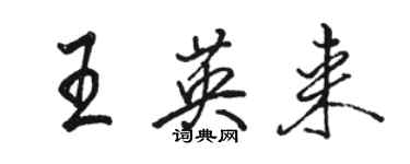 駱恆光王英來行書個性簽名怎么寫