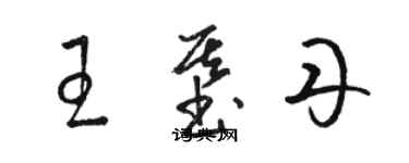 駱恆光王基丹草書個性簽名怎么寫