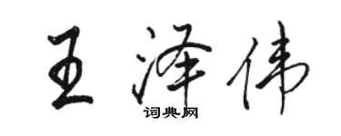 駱恆光王澤偉行書個性簽名怎么寫