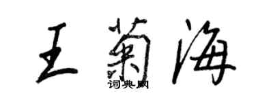 王正良王菊海行書個性簽名怎么寫